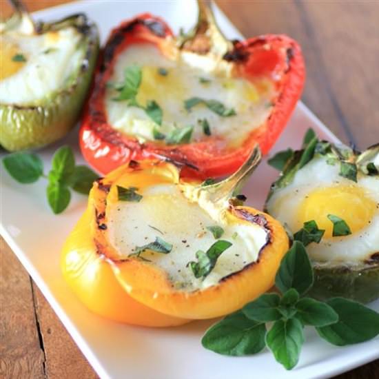 Grilled Peppers with Eggs