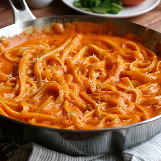 Roasted Red Pepper Fettuccine