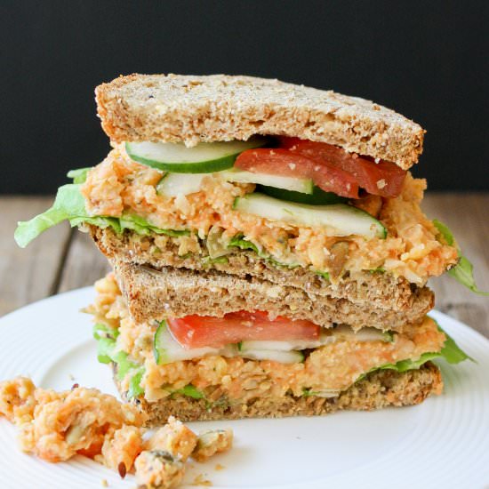 Creamy Mashed Chickpea Sandwich