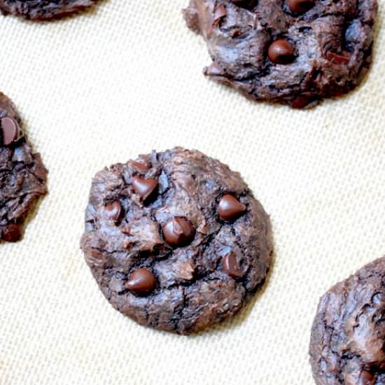 Soft Double Chocolate Fudge Cookies