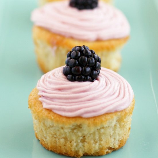 Blackberry Frosted Lemon Cupcakes