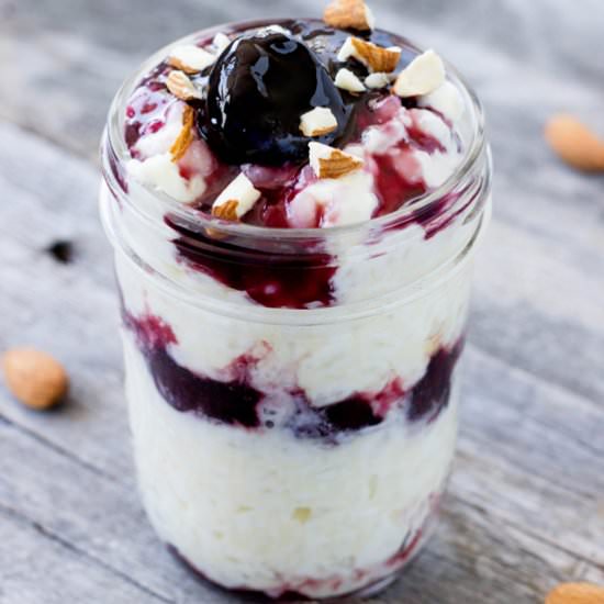 Rice Pudding with Warm Cherry Sauce