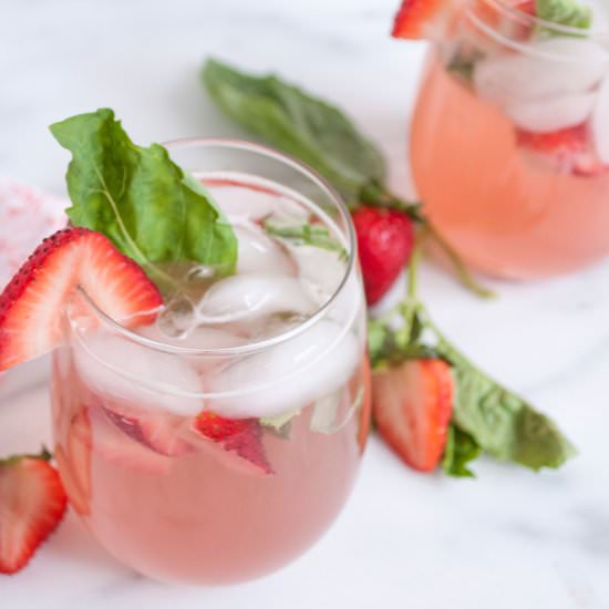 Strawberry Basil Sangria for Spring