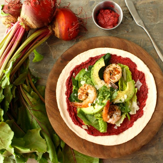 Shrimp Tacos with Beet Pesto