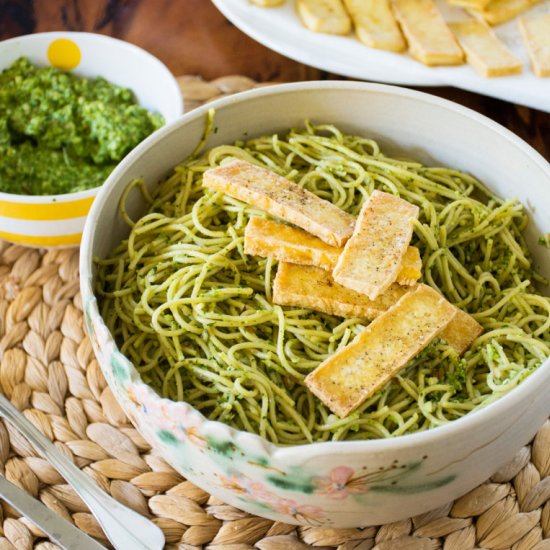 Cilantro Pesto & Crispy Fried Tofu