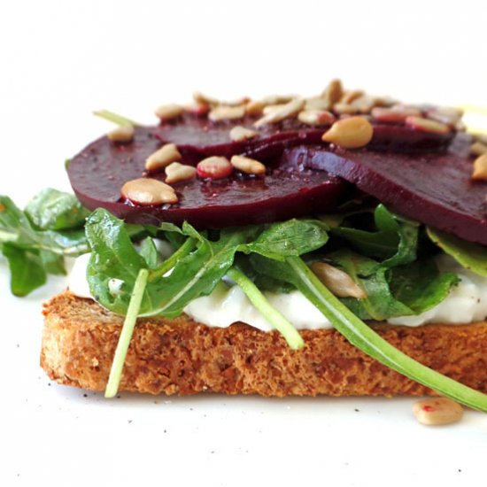 Roasted Beet & Cottage Cheese Toast