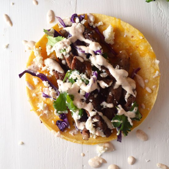 Tacos with Bacon Chipotle Crema