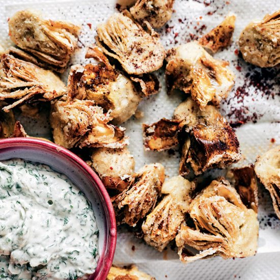 Fried Artichokes with Tahini