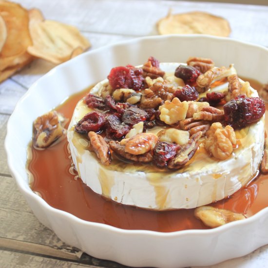 Baked Brie and Pear Chips