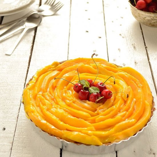 Mango Mousse with Biscuit Base