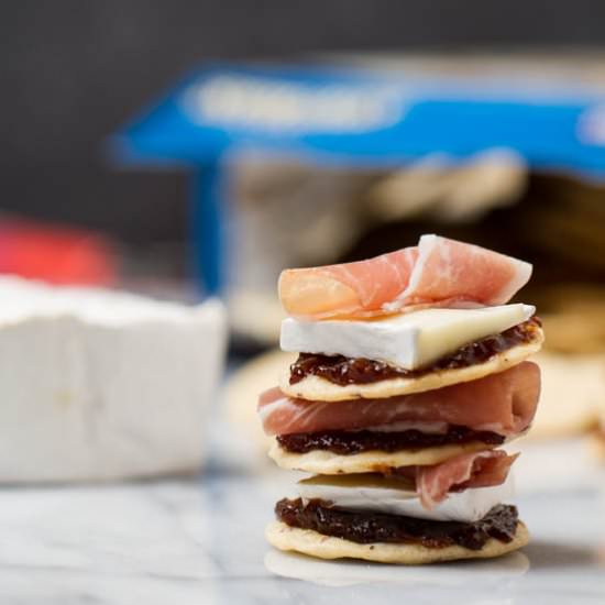 Fig Prosciutto & Brie Cracker Bites