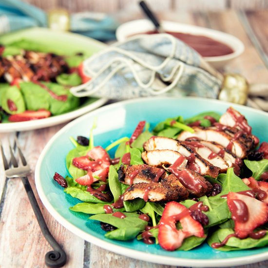 Blackened Chicken With Strawberries