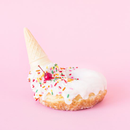 DIY Melted Ice Cream Cone Donuts