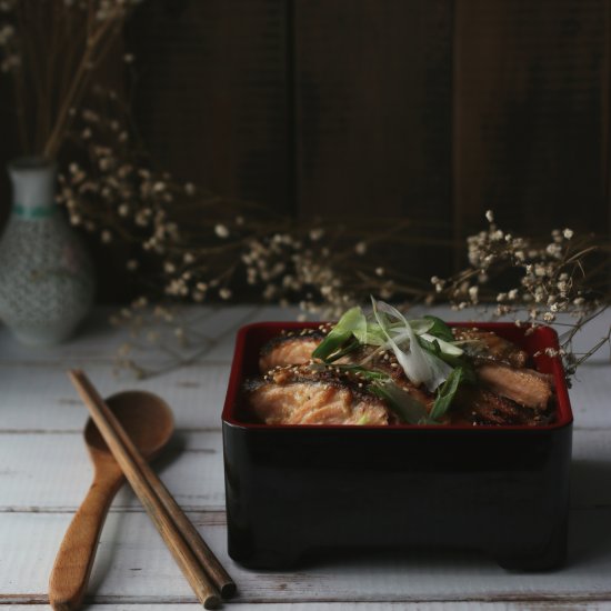 Miso Cream Cheese Baked Salmon