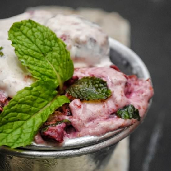 No-Churn Boozy Plum Ice Cream