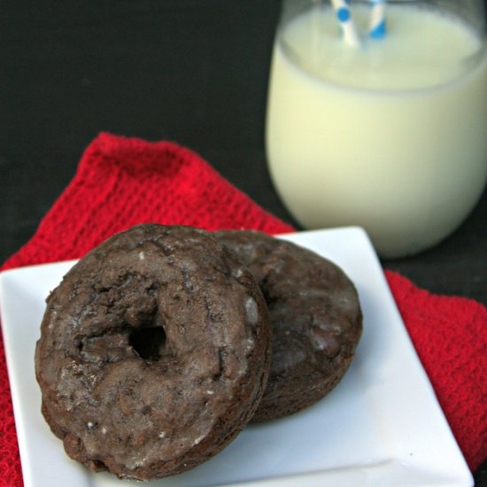 Double Chocolate Glazed Donuts