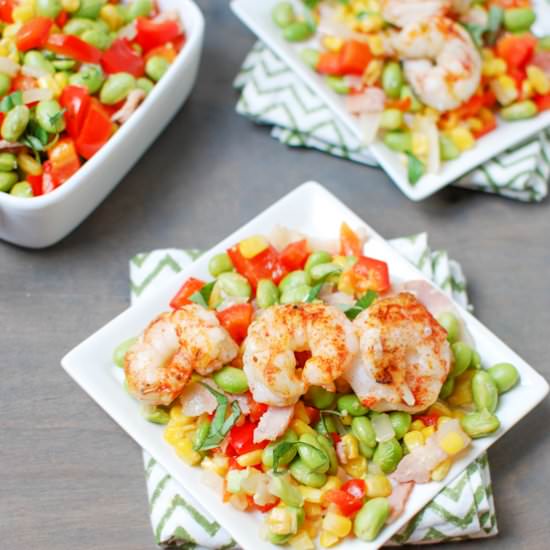 Shrimp and Edamame Succotash