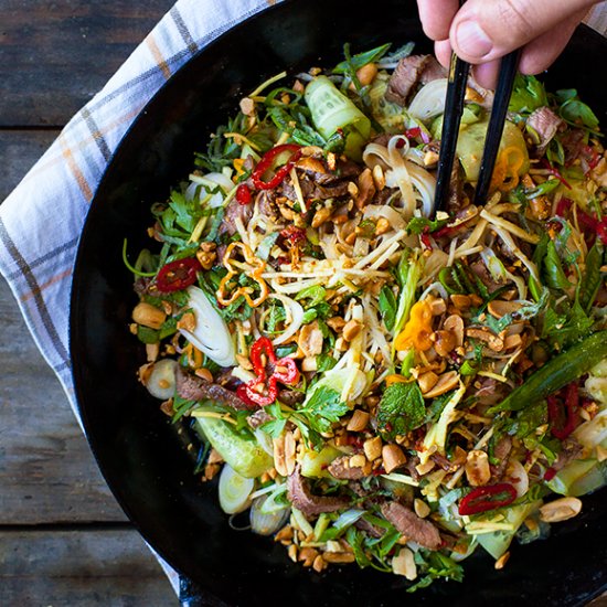 Asia Inspired Rice Noodles Salad