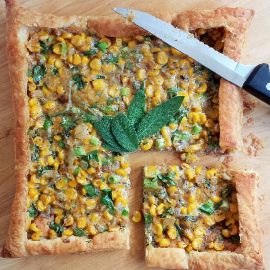 Creamy Corn & Fresh Herb Tart