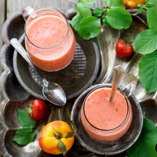 Simple Strawberry Peach Smoothie