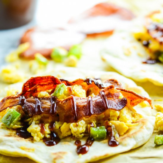 Breakfast Tacos with Bacon and Egg