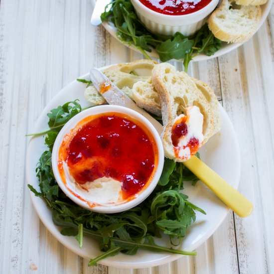 Chilli Jam and Goat Cheese Pots