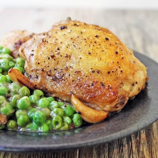 5 Ingredient Chicken, Garlic & Peas