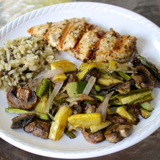 Roasted Summer Veggies with Chicken