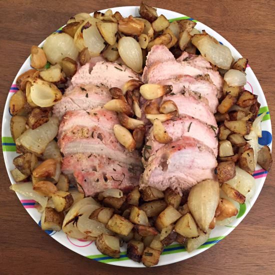 Garlicky Pork Roast & Potatoes