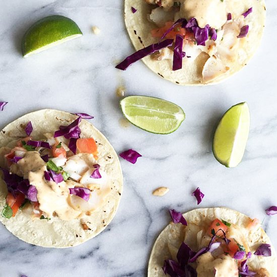 Fish Tacos with Chipotle Sauce