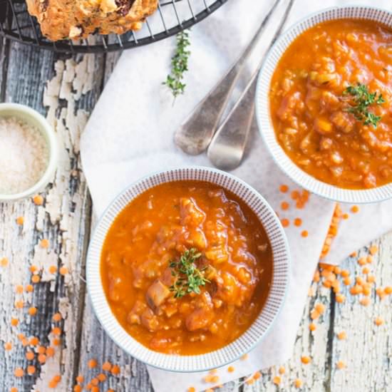 Red Lentil & Bacon Soup