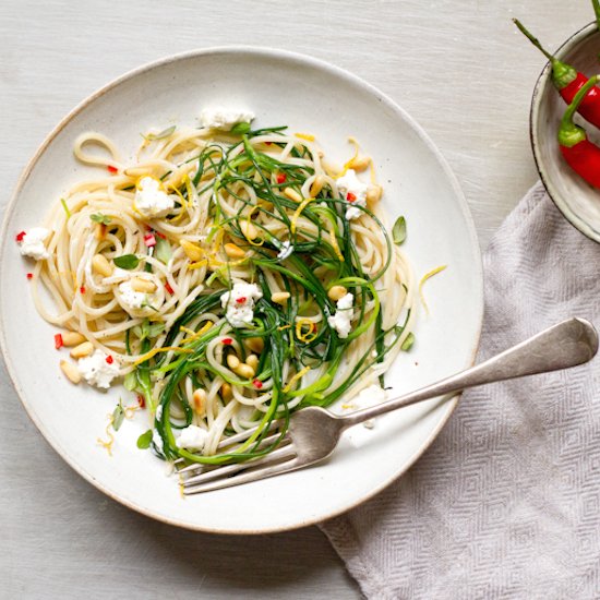 Spaghetti with Agretti and Chilli