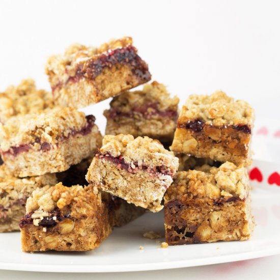 Oatmeal Cookie Bars with Chia Jam