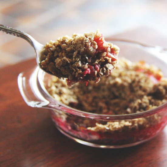 Raspberry-Rhubarb Baked Oats