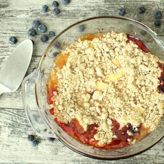 Peach and Blueberry Crisp