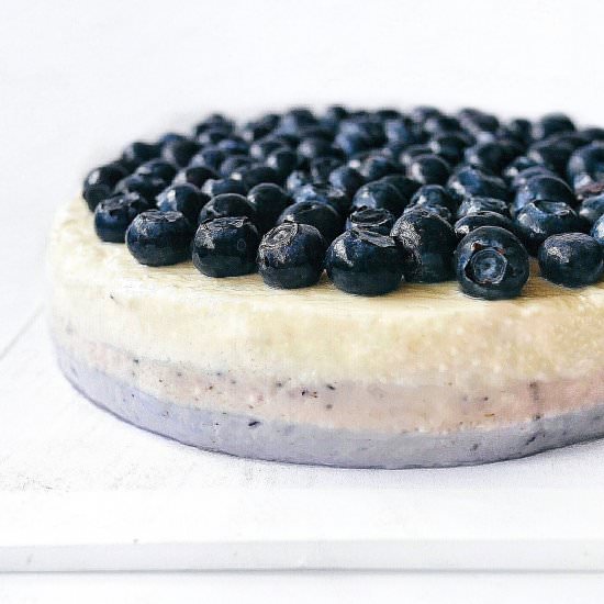 Non-bake Blueberry Ombre Cheesecake