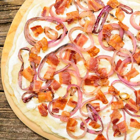 Bacon Onion Cheese Flatbread