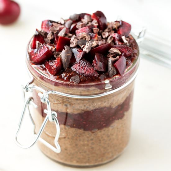 Chocolate Cherry Chia Pudding