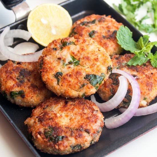 Cheesy Spinach and Barley Burgers