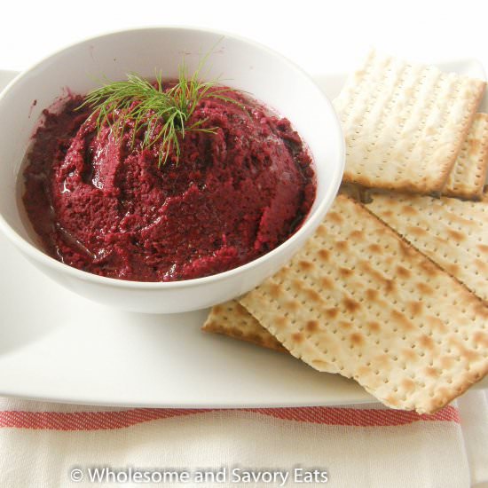 Baked Beets and Kidney Beans Hummus