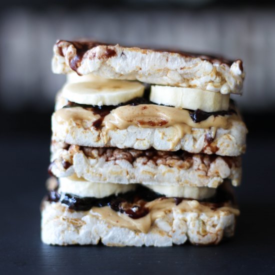 Chocolate, PB & Jelly Rice Cakes