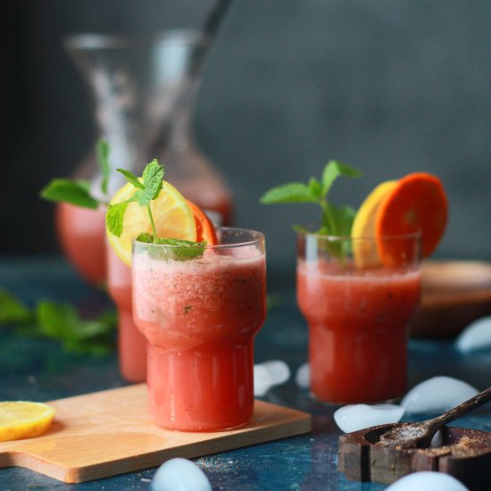 Spiced Watermelon-Orange Mint Drink