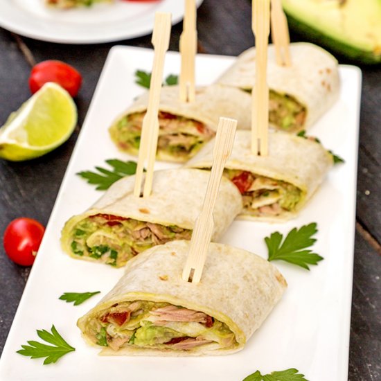 Tasty wrap with tuna and avocado