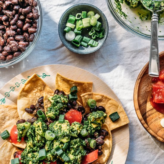 Nachos w/ Pickles Chili Chimichurri