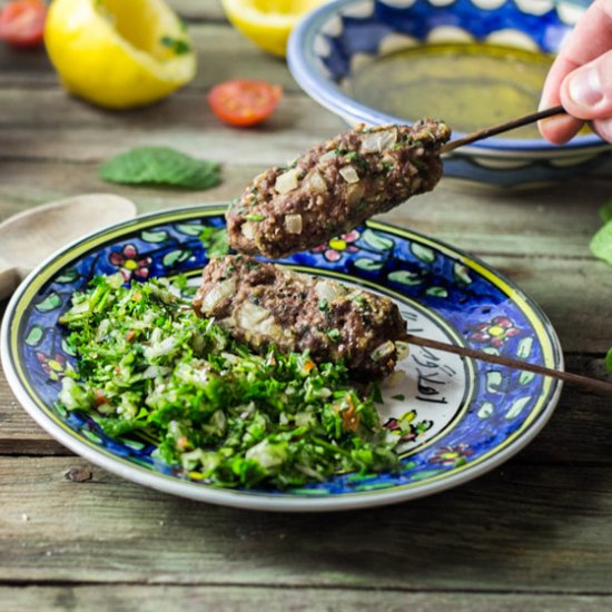 Kefta Skewer and Lebanese Tabbouleh