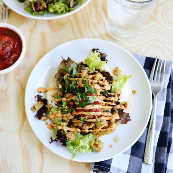 Spicy Tempeh Taco Salad