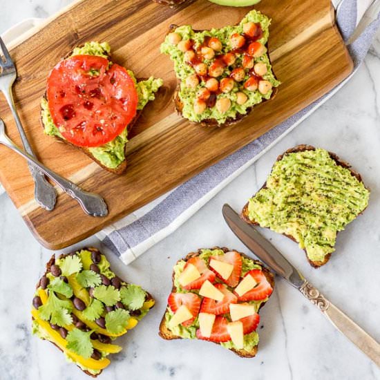 Avocado Toast 5 Ways