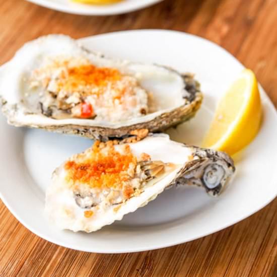 Broiled Oysters with Spicy Mayo