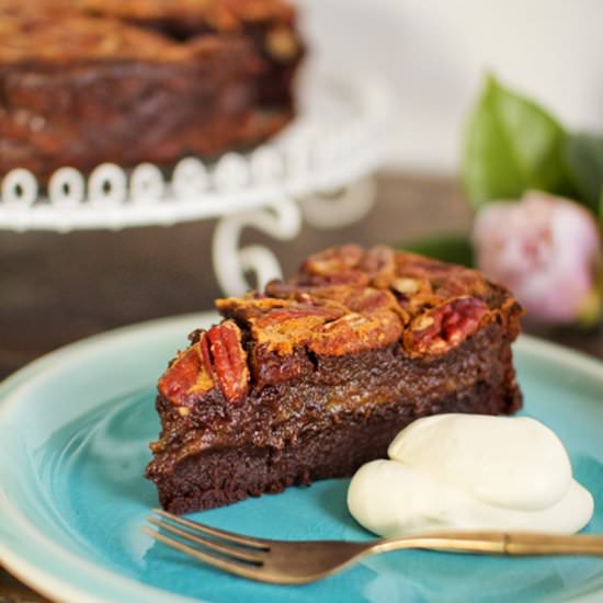 Pecan Pie Brownie Cake