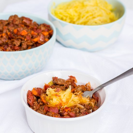 Spaghetti Squash and Chunky Meat